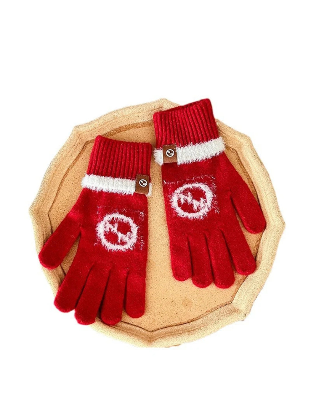 Gloving - Fuzzy Circle Knit Gloves