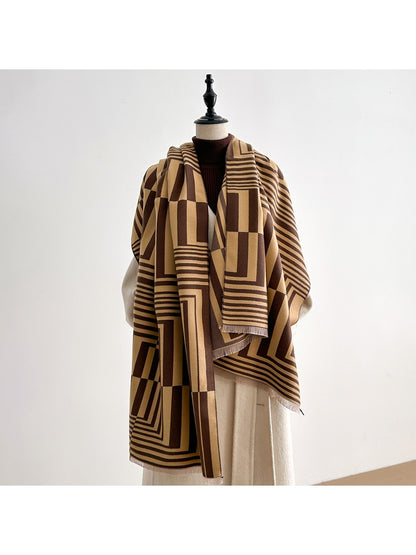 Scarvii – Striped Geometric Winter Scarf & Shawl