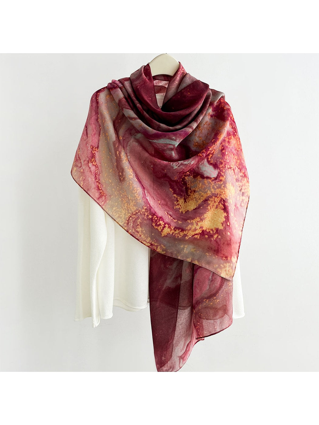 Scarvii - Deep-hued Flowing Printed Summer Wrap Scarf