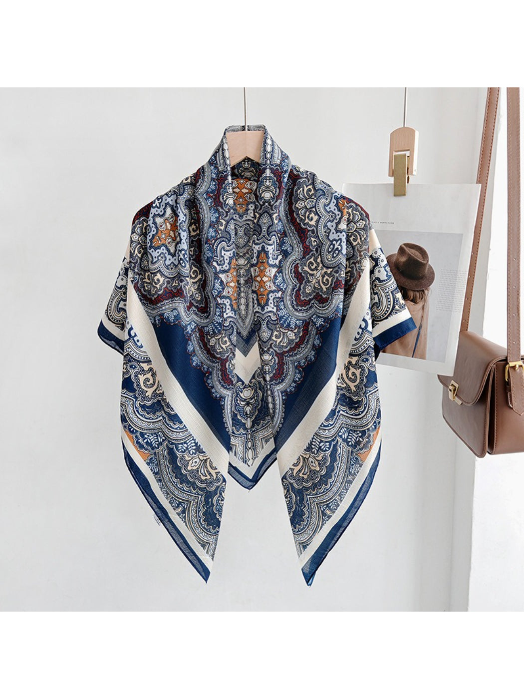 Scarvii Classic Paisley Medallion Square Scarf