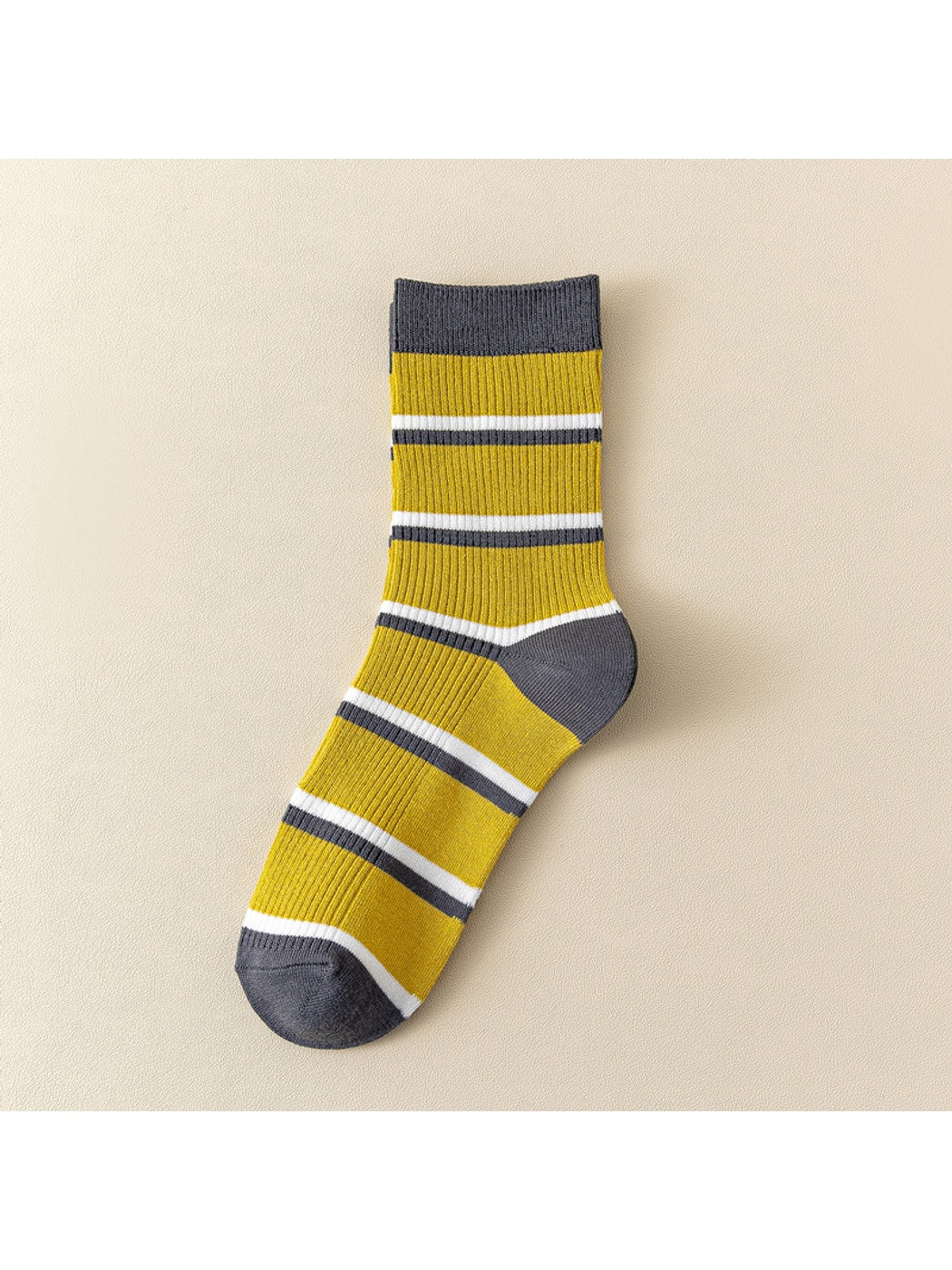 Rufia - Preppy Colorblock Striped Casual Crew Socks