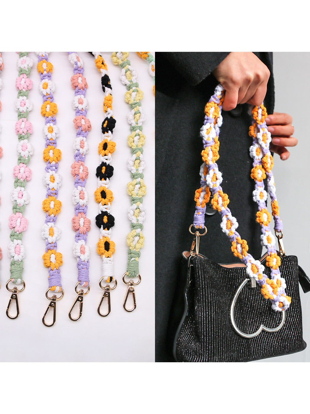 Koco Crochet Daisy Phone Lanyard & Keychain with floral motif