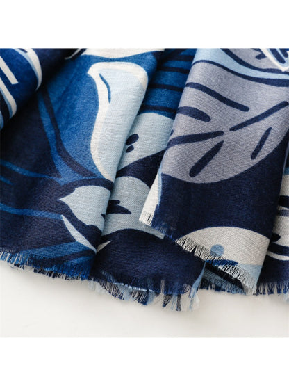Scarvii - Modern Leaf Motif Printed Scarf