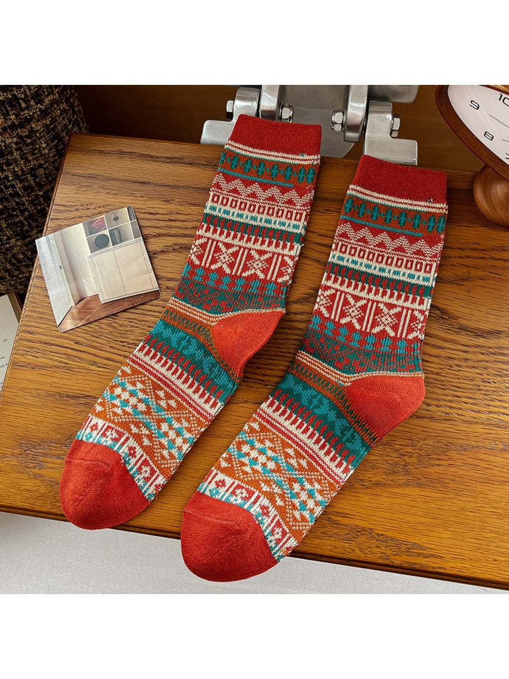 Rufia - Retro Style Mid-Calf Socks for Women