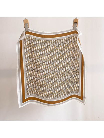 Scarvii - Chain Print Simple Border Square Scarf