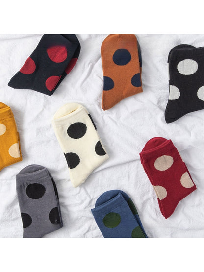 Rufia - Bold Polka Dot Pattern Crew Socks