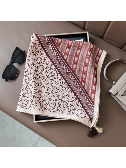 Scarvii - Colorblock Patchwork Pattern Square Scarf