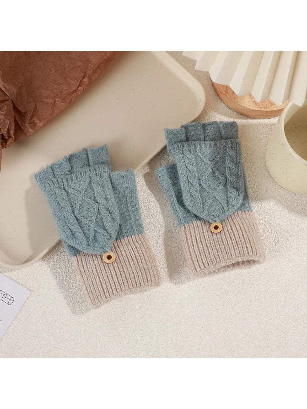 Gloving - Cable Knit Fold-Over Fingerless Gloves