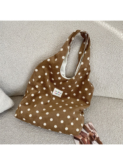 Cosbai - Polka Dot Soft Shoulder Tote Bag