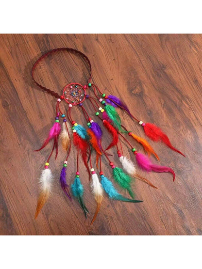 Hairish - Colorful Feather Tassel Hair Headpiece