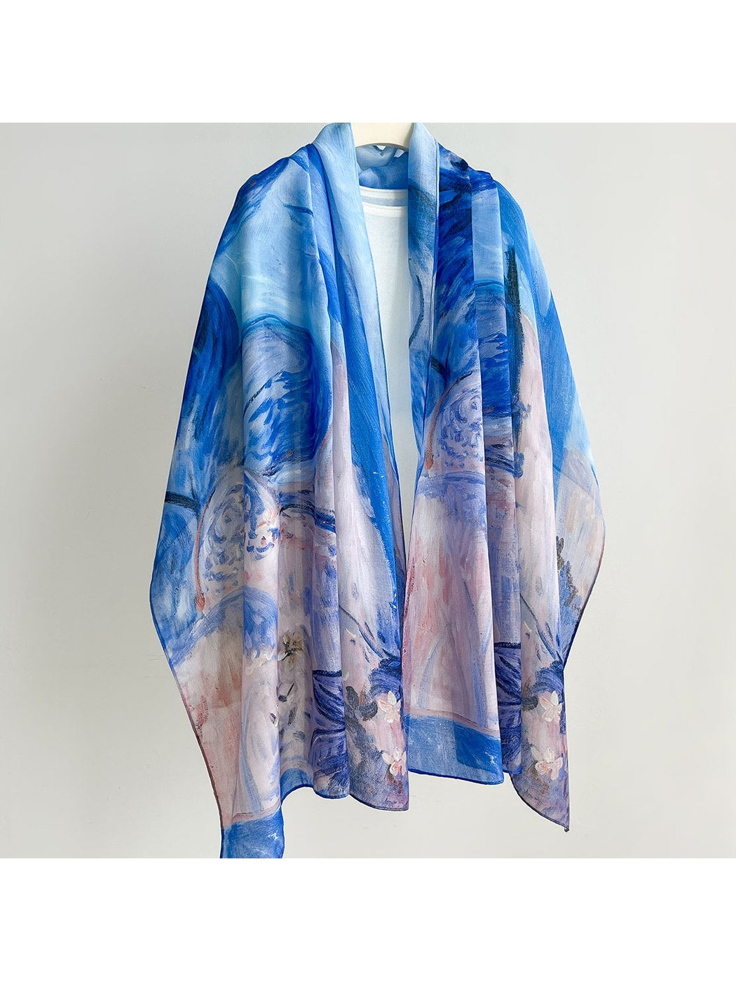Scarvii - Painterly Botanical Printed Summer Wrap Scarf