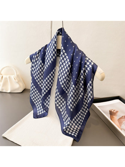 Scarvii - Houndstooth Print Square Scarf