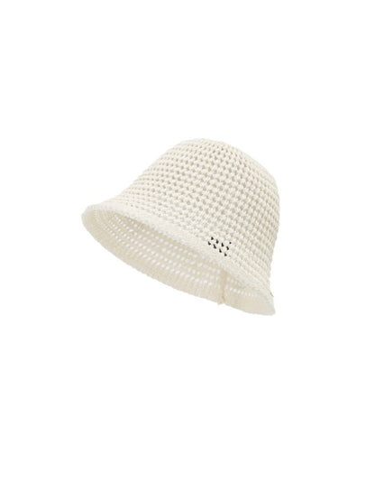 Haila casual mesh texture summer bucket hat in light color angled to show shape