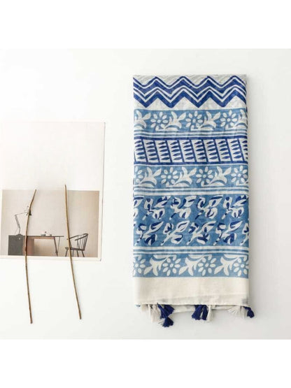 Scarvii - Flowing Geometric Stripe Print Scarf