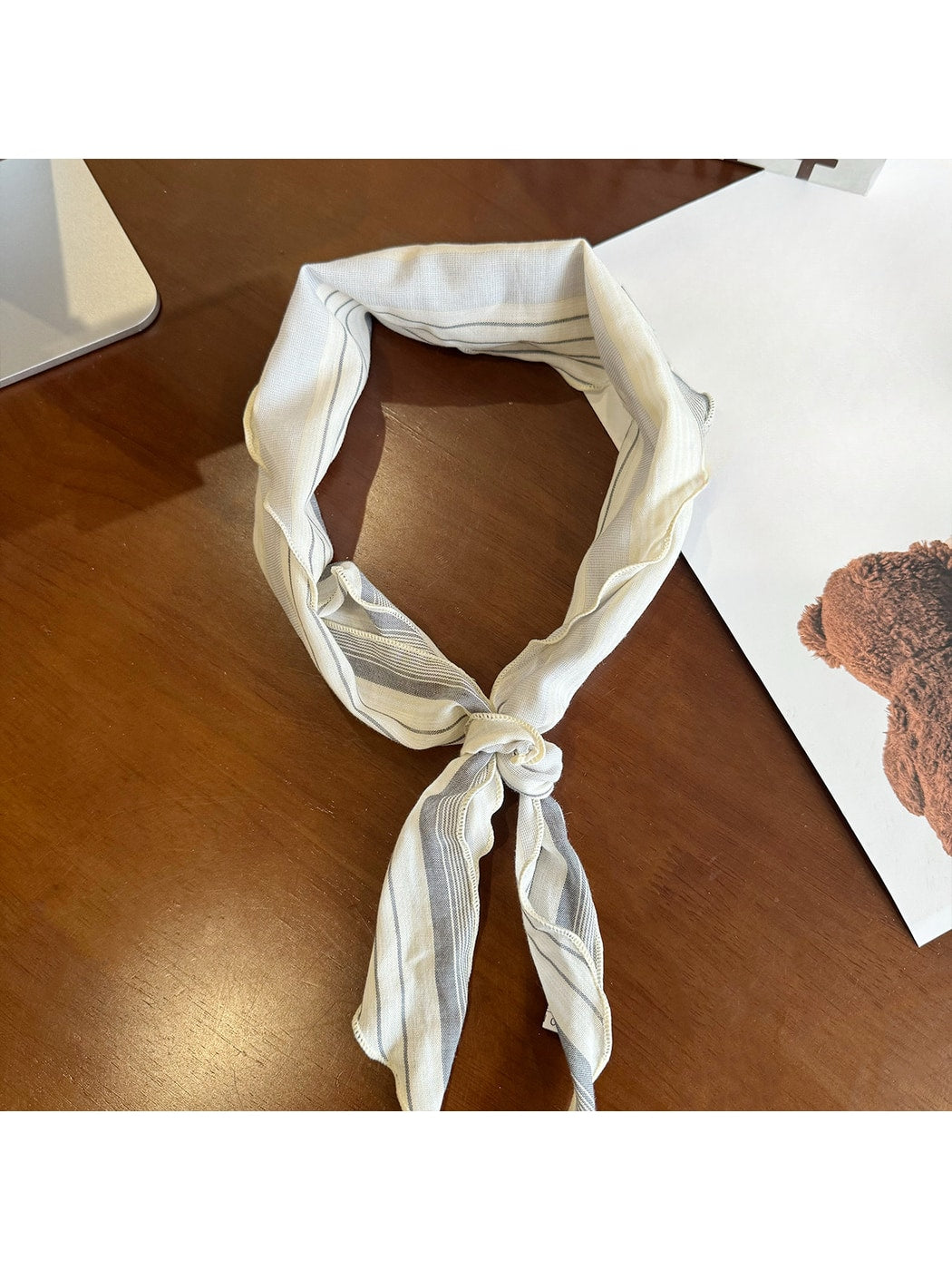 Scarvii - Striped Printed Wavy Edge Triangle Bandana