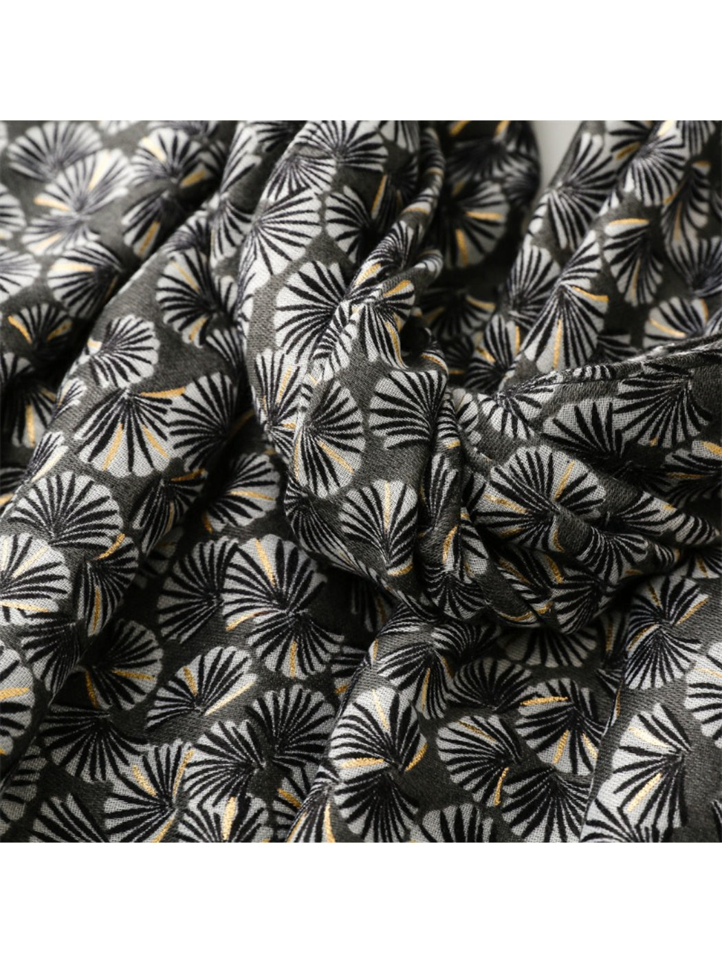 Scarvii - Lightweight Allover Leaf Print Scarf
