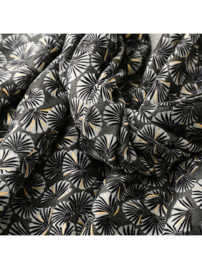 Scarvii - Lightweight Allover Leaf Print Scarf