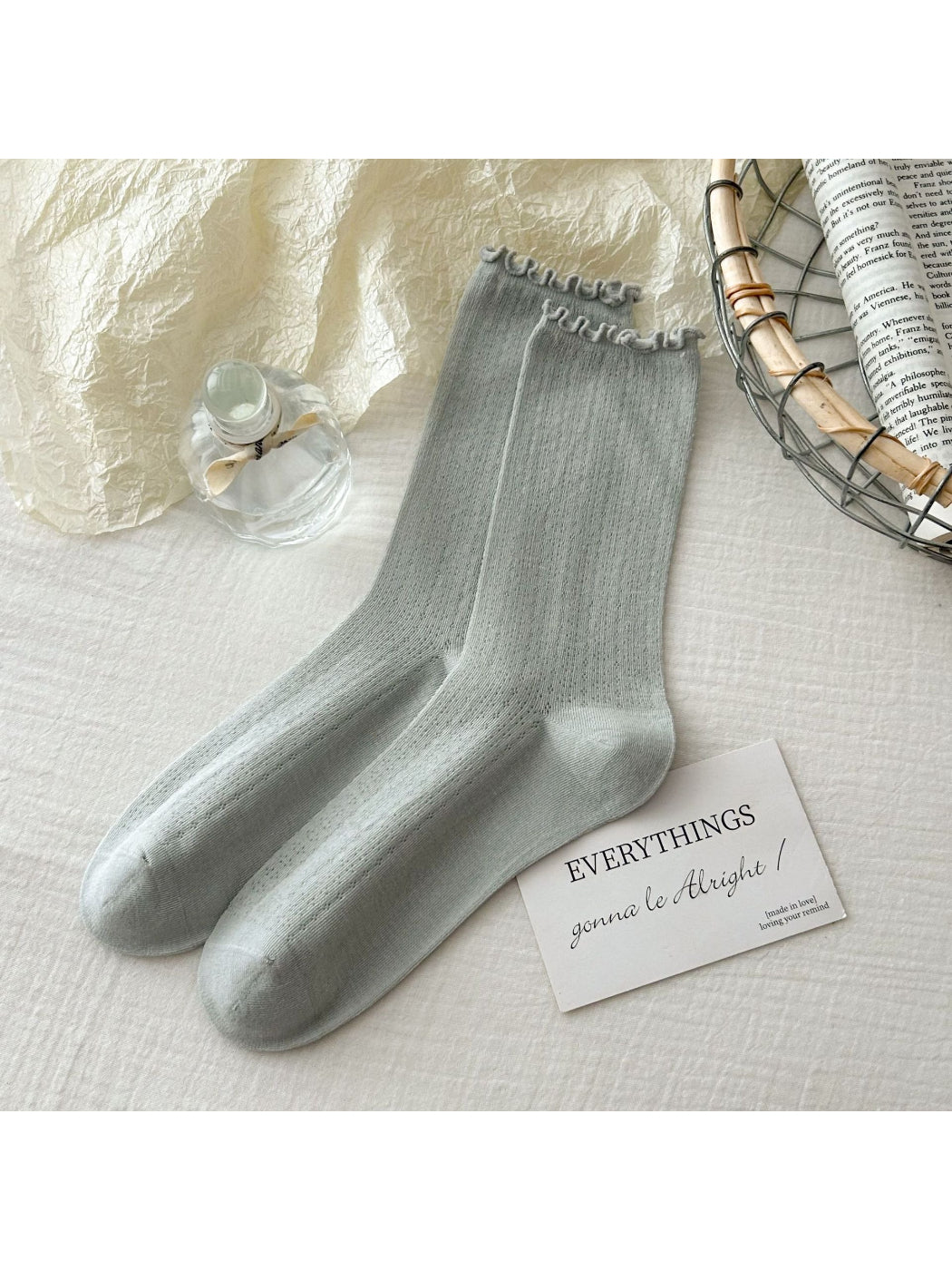 Rufia - Lettuce Edge Ribbed Crew Socks product image 5