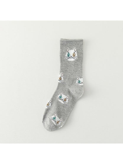 Rufia - Cute Cat Faces Crew Socks