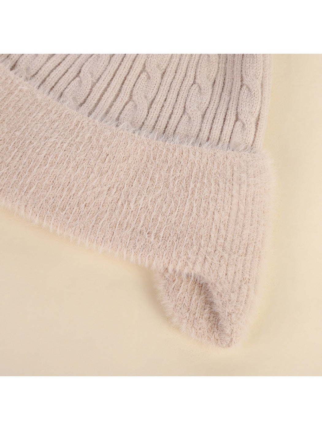 Haila - Cute Knitted Beanie with Ear Cover & Pom