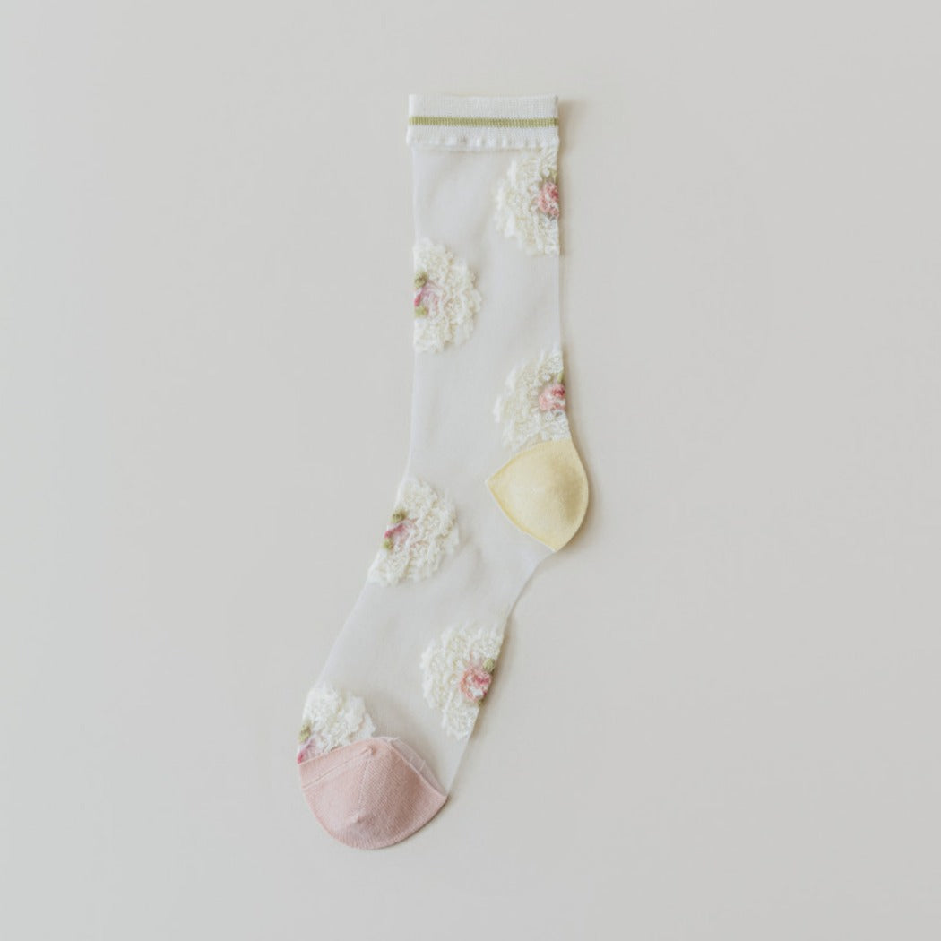 Rufia - Summer Floral Pattern Sheer Socks