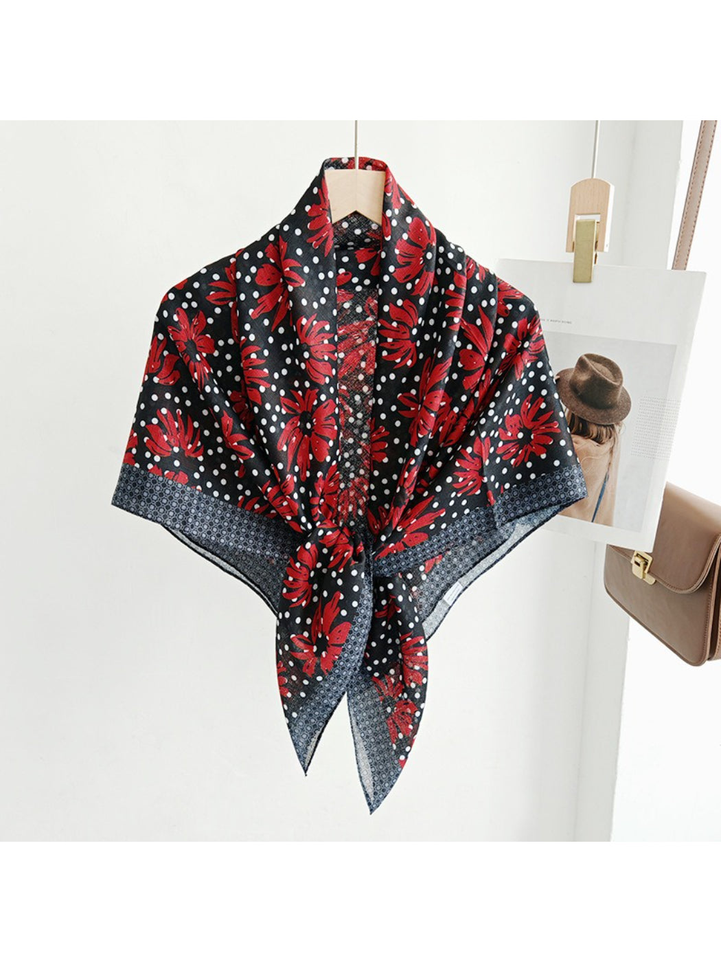 Scarvii Bold Floral Polka Dot Scarf