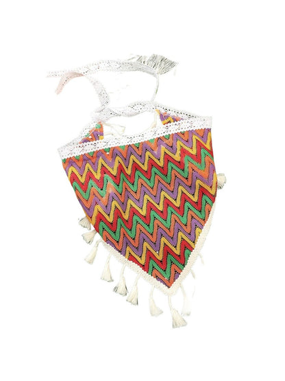 Scarvii - Elegant Boho Knit Tassel Triangle Scarf