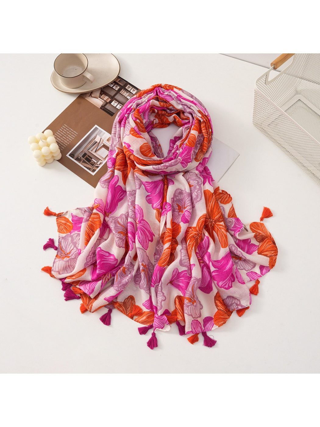 Scarvii - Floral Breeze Tassel Scarf