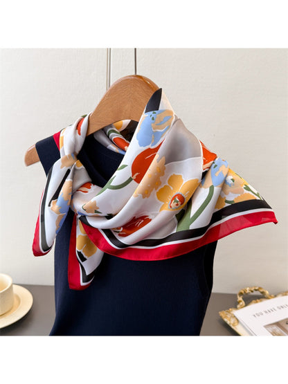 Scarvii - Floral Print Square Scarf