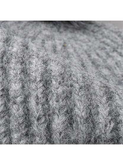 Haila - Solid Color Ribbed Cuffed Knit Beanie Hat