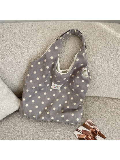 Cosbai - Polka Dot Soft Shoulder Tote Bag