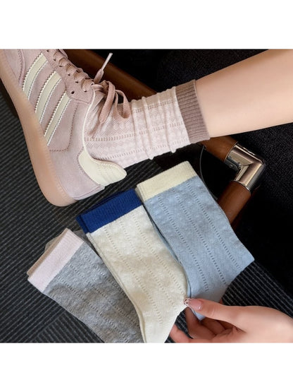 Rufia - Women's Color Block Stripe Crew Socks