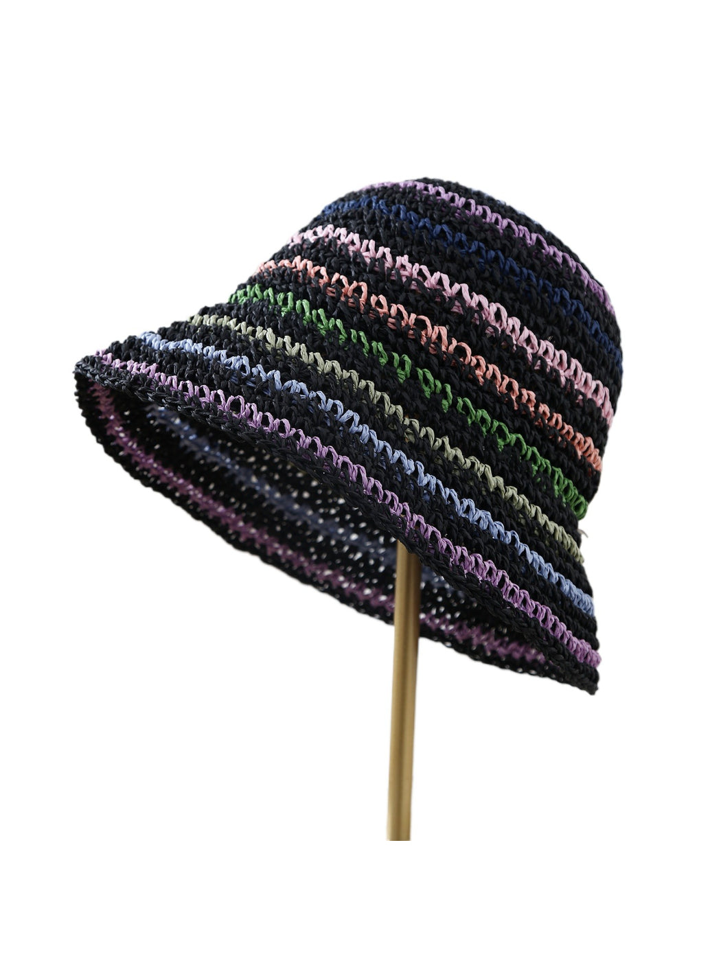 Haila - Multicolor Stripe Crochet Bucket Hat