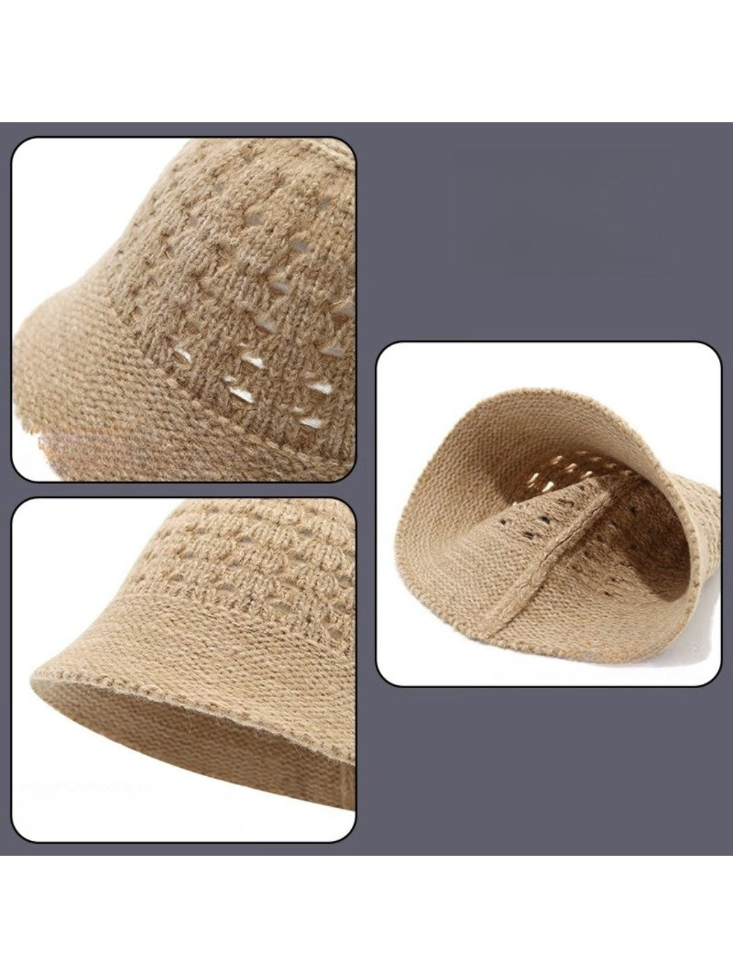 Haila - Winter Openwork Knitted Bucket Hat