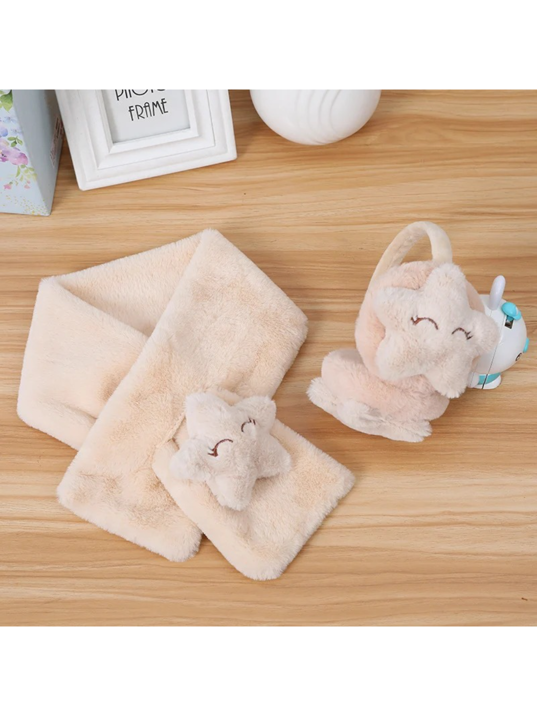 Scarvii - Plush Star Earmuffs & Scarf Set
