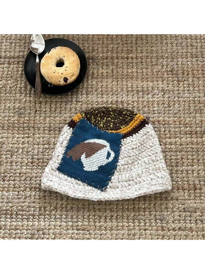 Rufia - Patchwork Art Knit Beanie