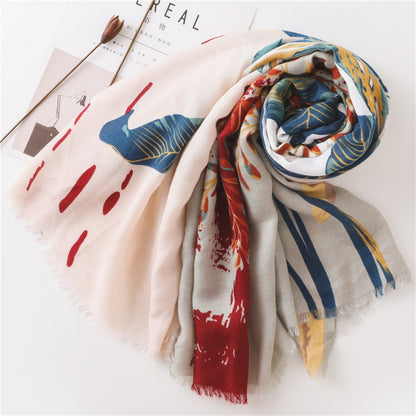 Scarvii - Floral Plant Pattern Summer Scarf