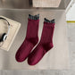 Rufia - Colorblock Rolled Cuff Mid-Calf Socks