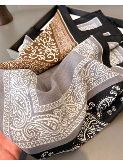 Scarvii - Square Scarf with Paisley Print