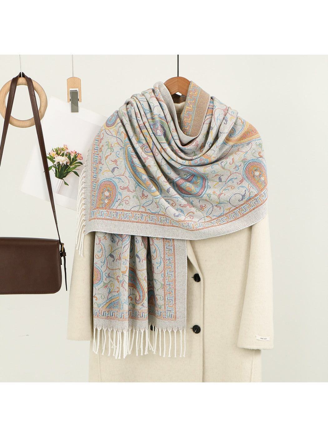 Scarvii - Winter Paisley Print Scarf Wrap - Versatile & Stylish