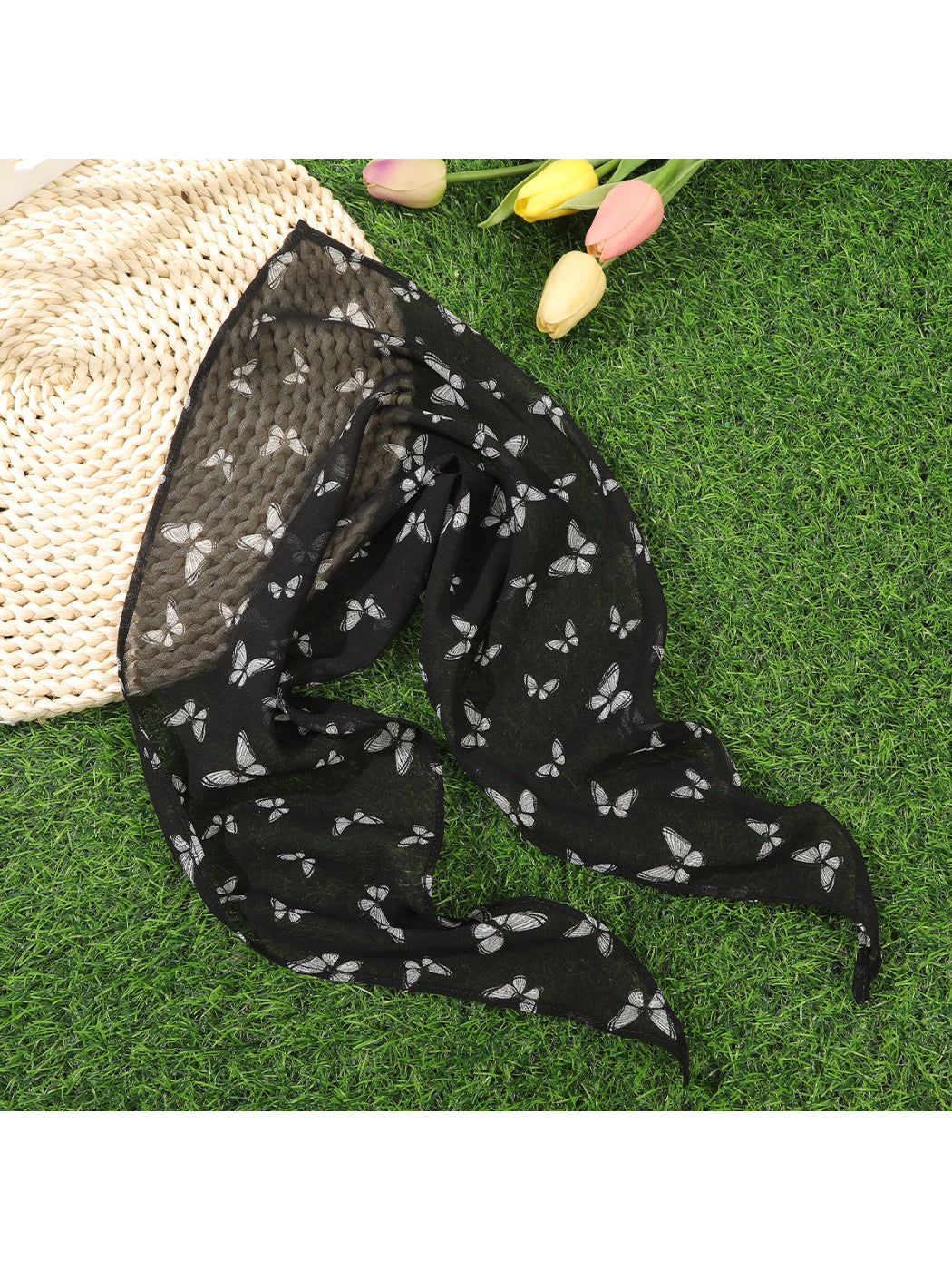 Scarvii Sheer Butterfly Print Hair Scarf