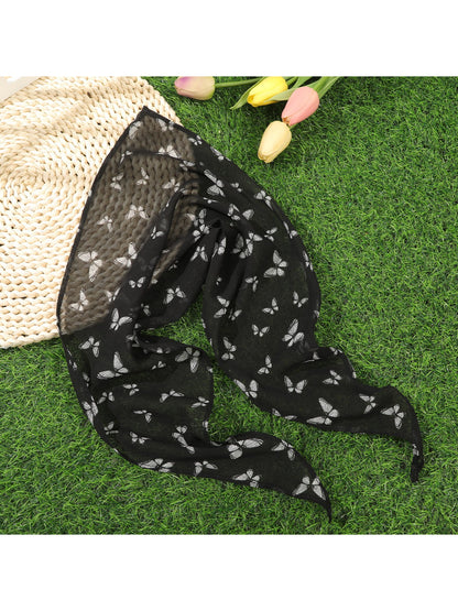 Scarvii Sheer Butterfly Print Hair Scarf