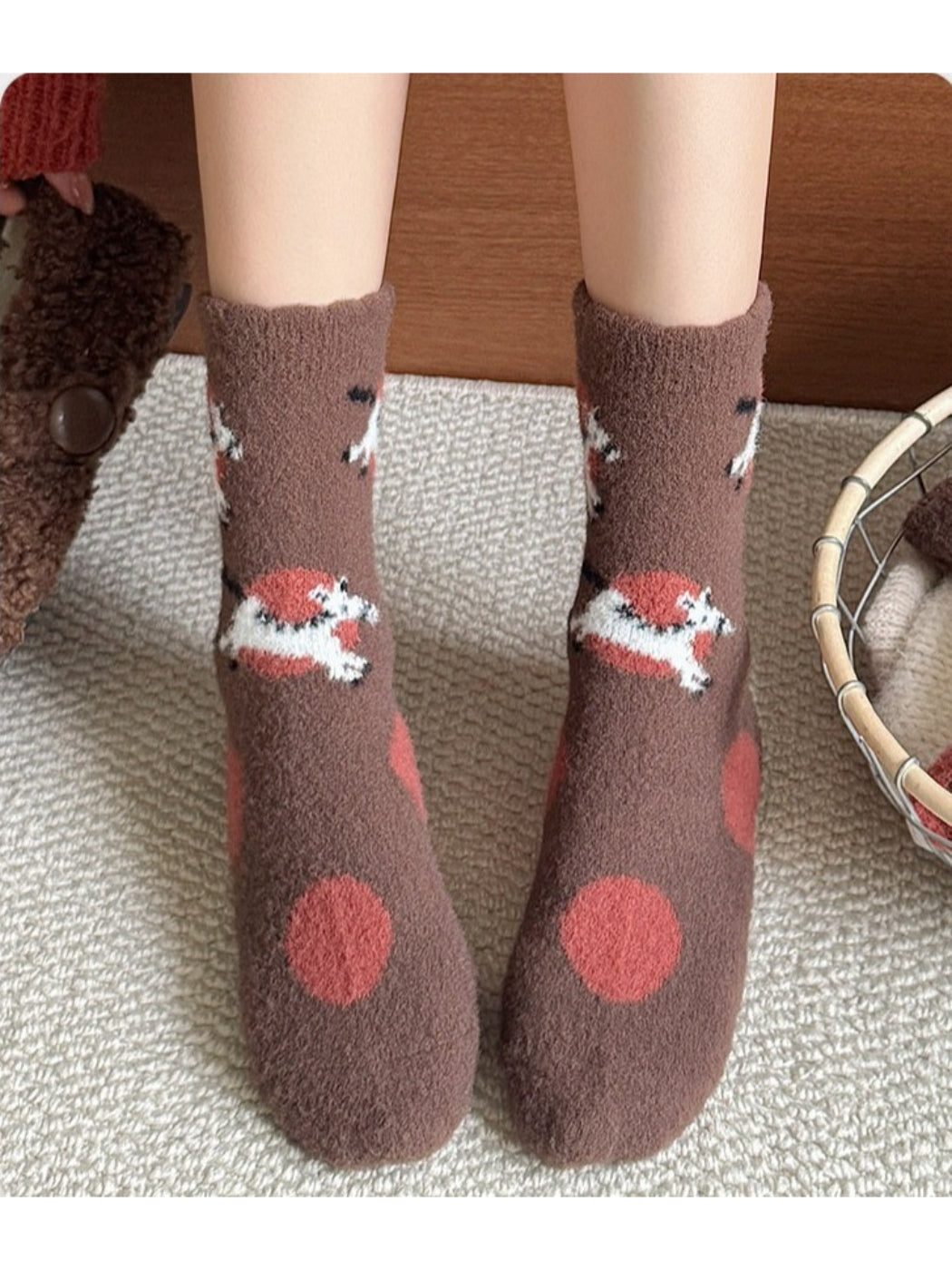 Rufia - Cozy Animal Pattern Crew Socks