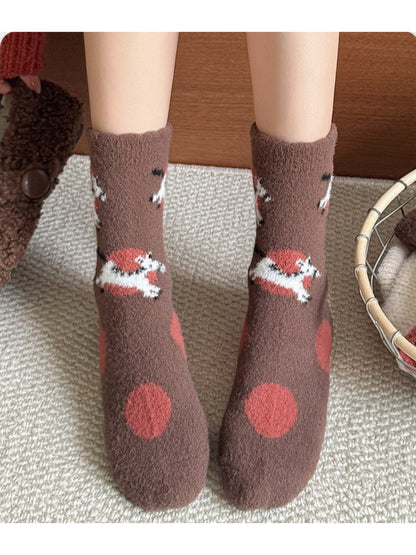 Rufia - Cozy Animal Pattern Crew Socks