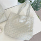 Cosbai - Ditsy Floral Pattern Slouchy Style Tote Bag