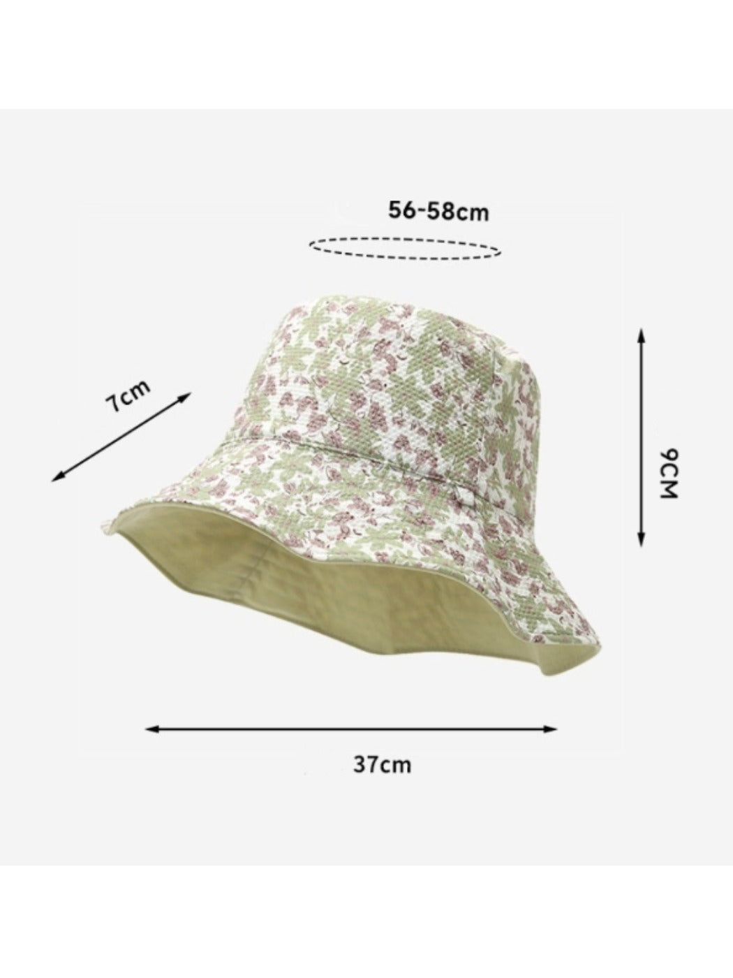 Haila – Floral Print Wide Brim Bucket Hat