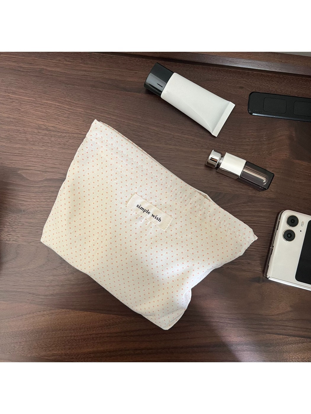 Cosbai - Printed Soft Rectangular Zip Pouch Bag