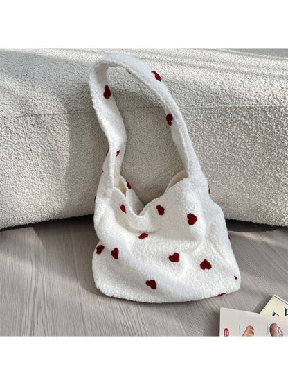 Cosbai - Floral Textured Shoulder Tote Bag