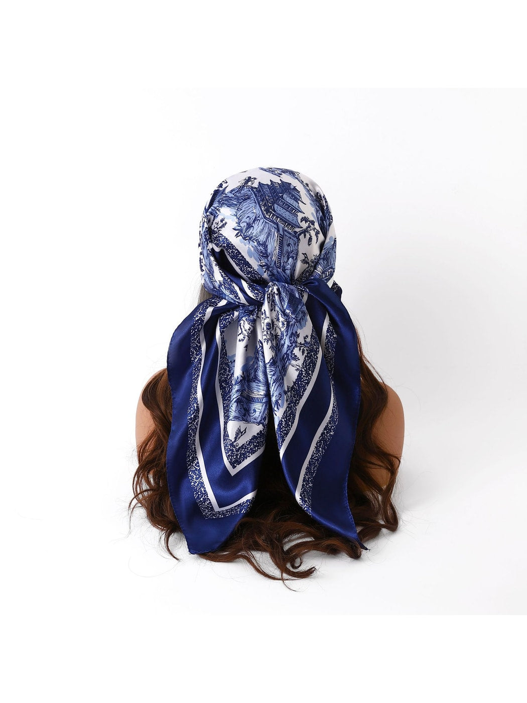 Scarvii - Classic Scenic Print Border Square Scarf