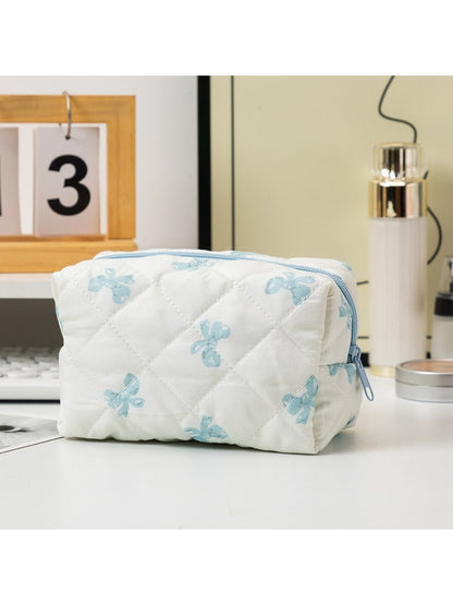 Cosbai - Floral Print Zipper Cosmetic Organizer Bag